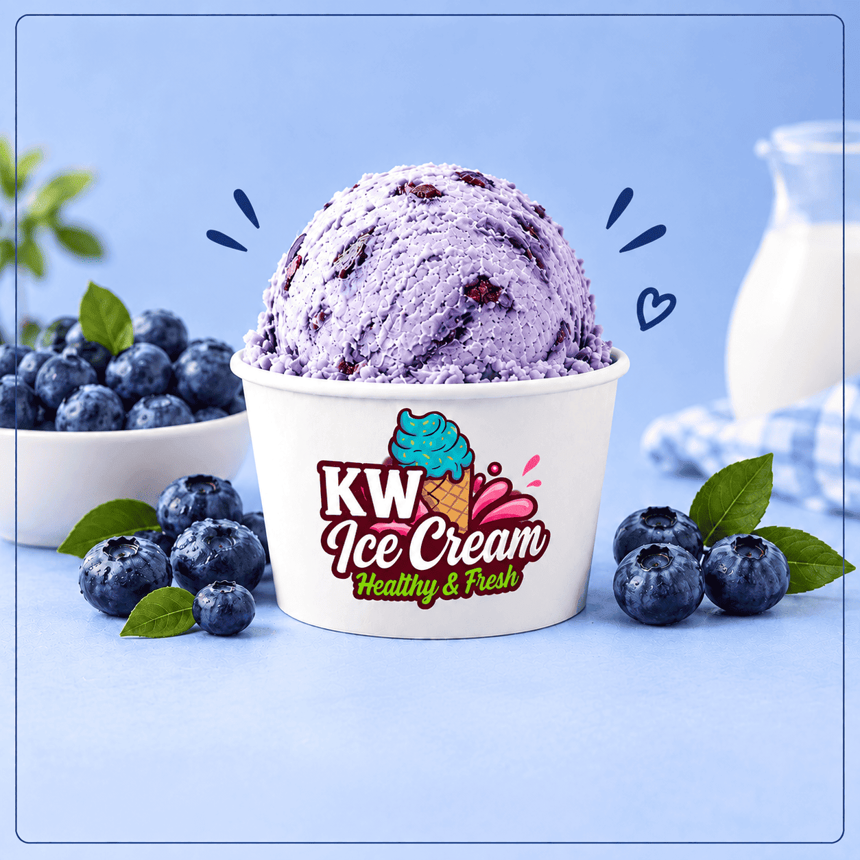 Blueberry Ice Cream – 10 Litre Box