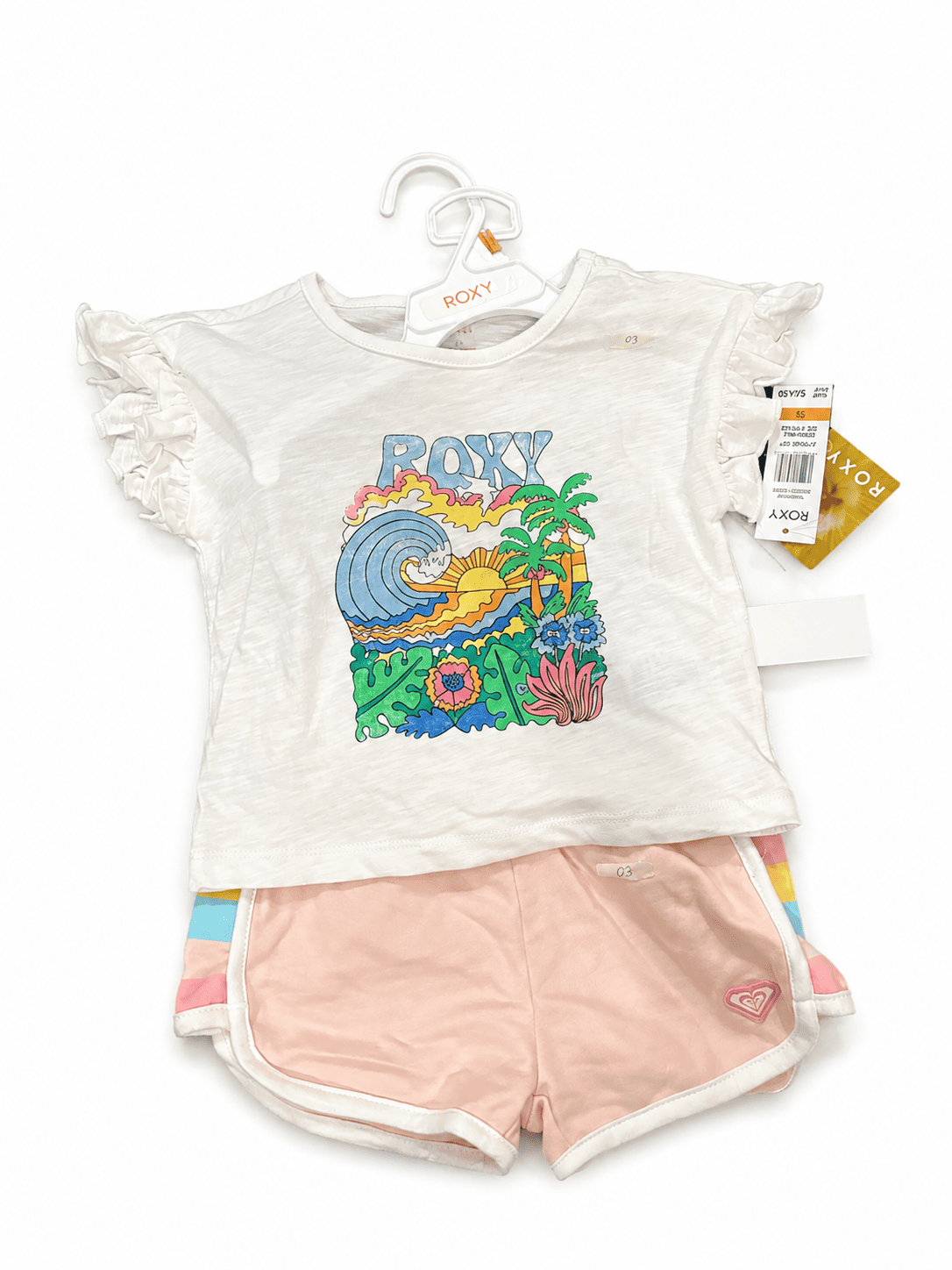 Roxy flare sleeves white set