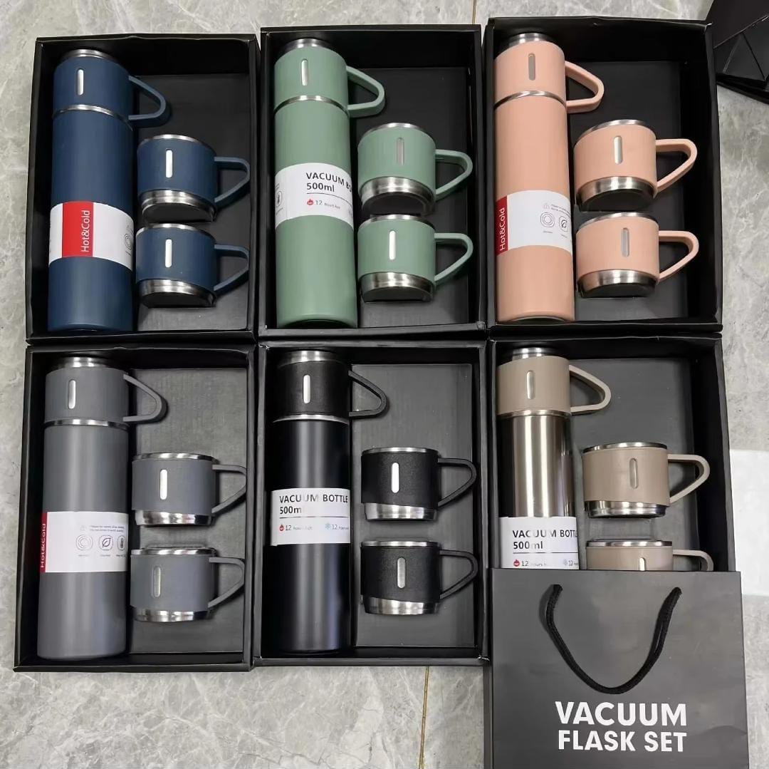 Stainless Steel Vaccum Flask Cup Gift Set, For Home